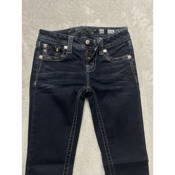 Miss Me Mid-Rise Skinny Women’s Rhinestone Embellished Jeans Size 24 - Picture 5 of 10
